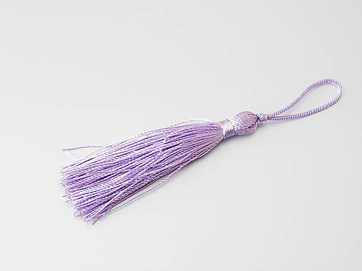 Komponenty - Textilný strapec - Svetlo fialový - 6,5cm, bal.1ks - 7020445_
