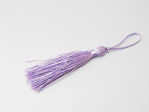 Komponenty - Textilný strapec - Svetlo fialový - 6,5cm, bal.1ks - 7020445_