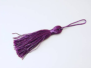 Komponenty - Textilný strapec - Tmavo fialový - 6,5cm, bal.1ks - 7020456_