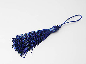 Komponenty - Textilný strapec - Tmavo modrý - 6,5cm, bal.1ks - 7020543_