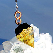 Iné šperky - Kyvadlo *Citrínový Diamant* s měď spirál - 7021530_
