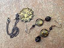 Sady šperkov - náhrdelník a náušnice čierno zlaté - 7024510_