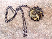 Sady šperkov - náhrdelník a náušnice čierno zlaté - 7024512_