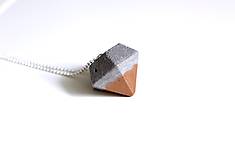 Náhrdelníky - Betónový diamant S medenou - 7025513_