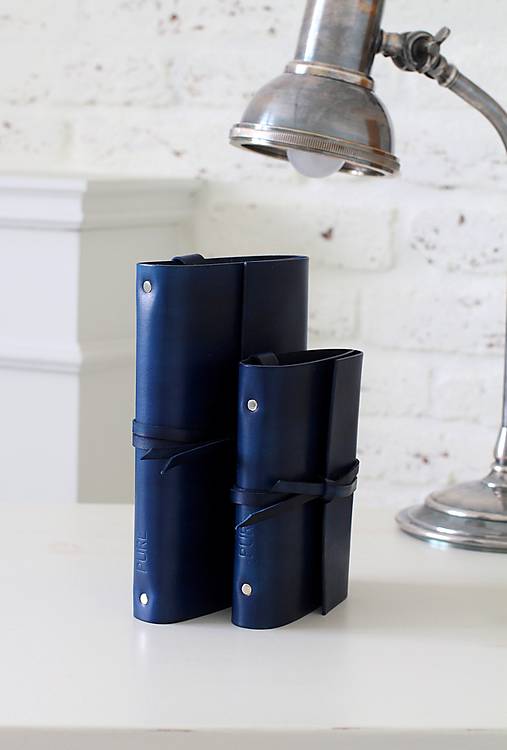 Papiernictvo - Kožený zápisník MIDI ROYAL BLUE A5 - 7025659_