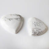 Minerály - Mramor biely imit. / kabošon srdce 30x30mm - 7028623_