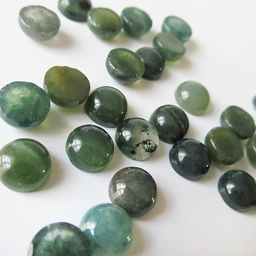 Minerály - Kabošon / 8mm (Machový achát) - 7028646_