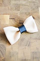 Pánske doplnky - All leather... Bow Tie... #1... Natural - 7028381_