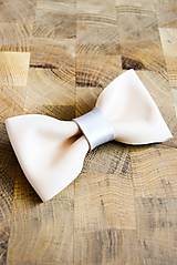 Pánske doplnky - All leather... Bow Tie... #3... Natural - 7028410_
