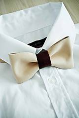 Pánske doplnky - All leather... Bow Tie... #5... Natural - 7028486_