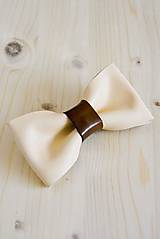 Pánske doplnky - All leather... Bow Tie... #7... Natural - 7028525_