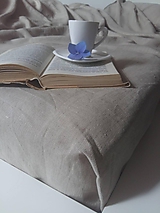 Úžitkový textil - Ľanová plachta na posteľ (Mliečna biela) - 7029388_