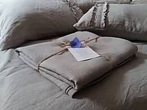 Úžitkový textil - Ľanová plachta na posteľ (Mliečna biela) - 7029390_
