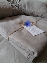 Úžitkový textil - Ľanová plachta na posteľ (Mliečna biela) - 7029392_