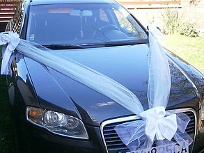 Dekorácie - Výzdoba svadobného auta + 2 masle na zrkadla - 7031484_
