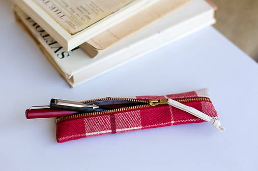 Taštičky - Drobný peračník v prírodnom štýle - károvaný - 7034240_