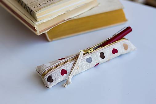 Taštičky - Drobný peračník v prírodnom štýle - srdiečkový - 7034869_