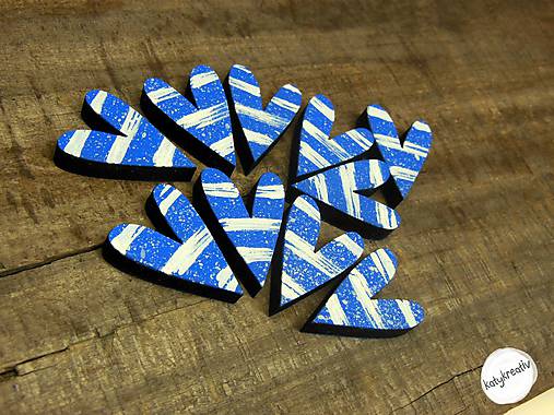 Dekorácie - 10 modrých srdiečok - 7038816_