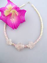 Náhrdelníky - ruženín perly náhrdelník pre nevestu - 7036780_