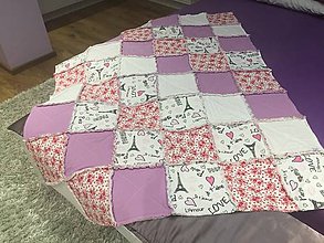 Úžitkový textil - Deka na posteľ  ružovo — fialová / Paríž - 7040612_