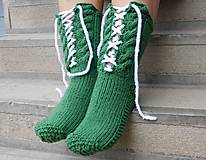 Ponožky, pančuchy, obuv - zelené Šnurovačky (v.39-40) - 7042344_