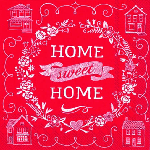  - Servítka "Home sweet home red", ihneď - 7039853_