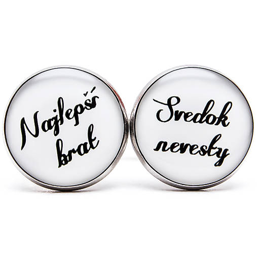 Pánske šperky - Najlepší brat - Svedok nevesty (kruhové - strieborné + darček.krabička) - 7049238_