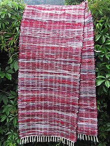 Úžitkový textil - KOBEREC tkaný bordovo šedý 70x200cm - 7058842_