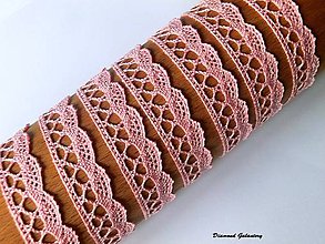 Galantéria - Bavlnená krajka 13 mm - ružová - 7056073_