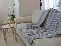Úžitkový textil - Mega veľká pletená deka, prehoz - 7057092_
