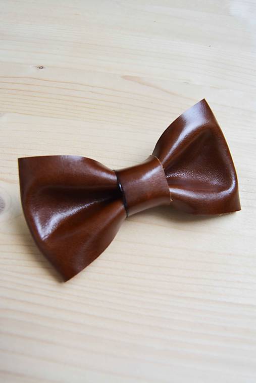  - All leather... Bow Tie... #1... Brown Melange - 7069918_