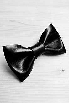 Pánske doplnky - All leather... Bow Tie... #1... Black - 7070976_