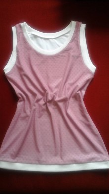Topy, tričká, tielka - Bielo ružový krajkový top - 7080785_