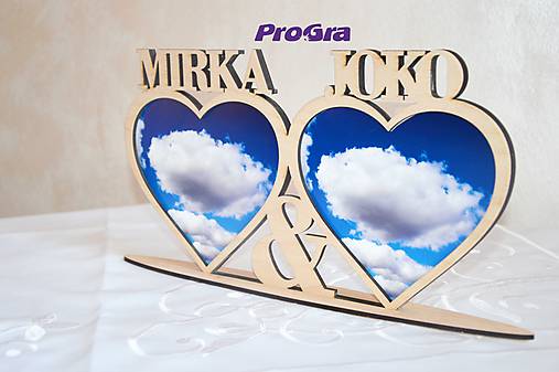 Rámiky - Srdiečkový fotorámik - Vaše mená - 7081925_
