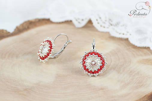 Náušnice - Crystal - Red - 7091021_