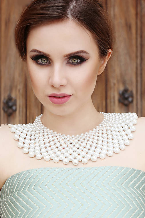 biely náhrdelník väčší white dream - "čas perly"