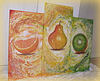 Obrazy - Velké "Ovocné trio"-3 obrazy na stenu :) - 7091228_
