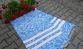 Úžitkový textil - Svetlo modrý chlpatý s bielym pásom - 7090320_