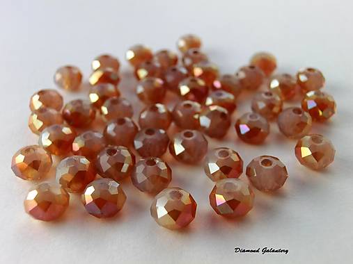 Korálky - Korálka rondelková 6 mm - lososová zlatá - 7100746_