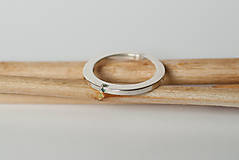Prstene - Zásnubný prsteň / obrúčka obdĺžniková - vysoká zúžená - 7109789_