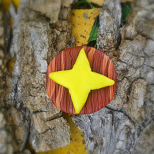 FIMO drevené brošne z oblohy (hviezda)
