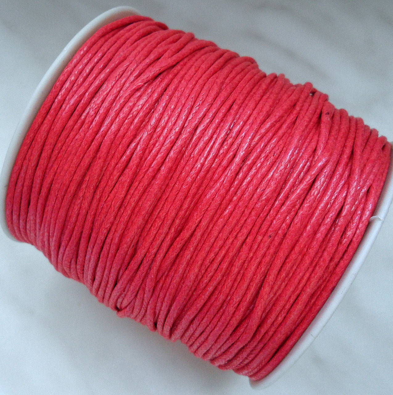 Bavlnená voskovaná šnúrka 1,5mm-červená-cca100m