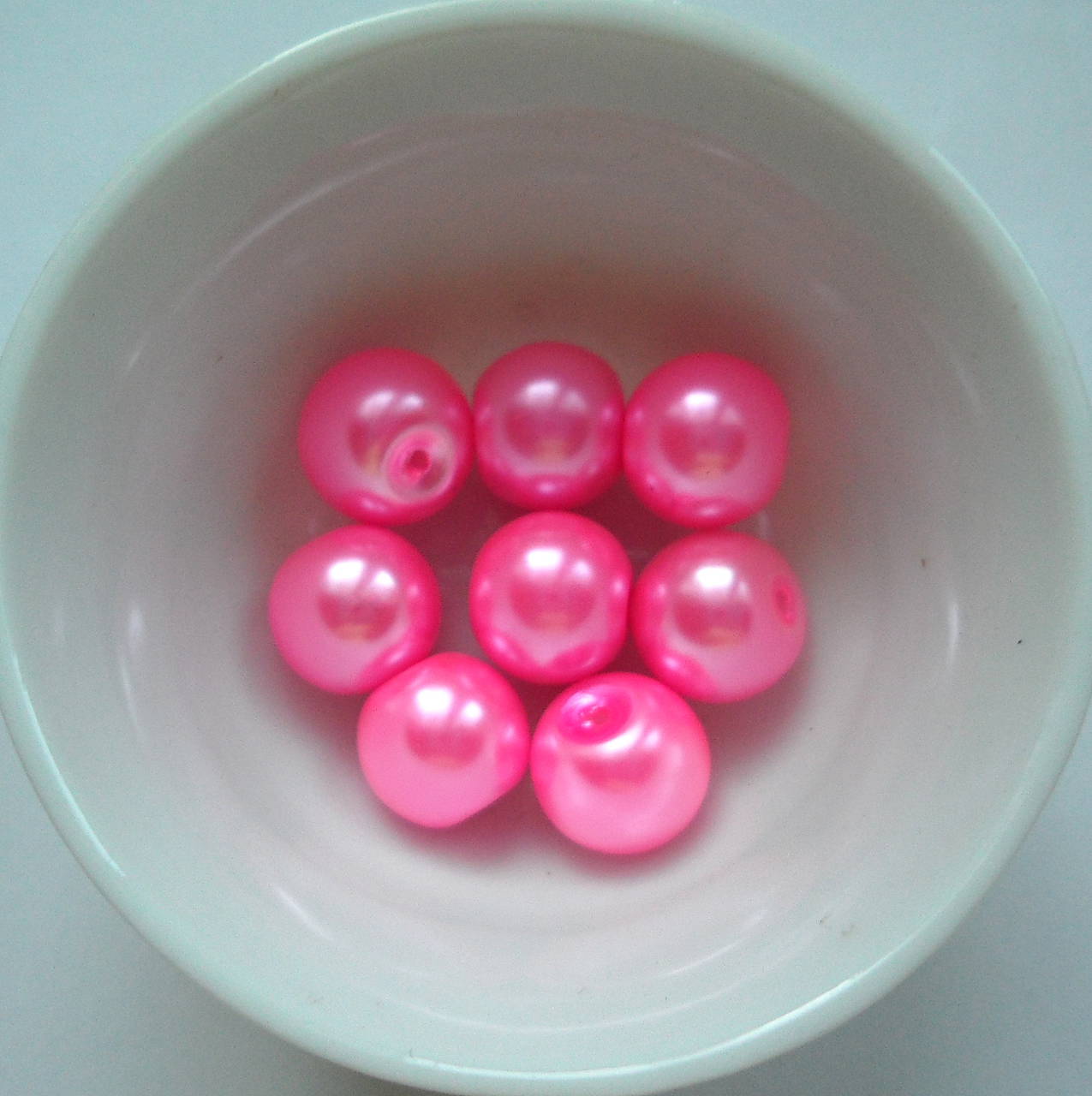 Voskované perly 10mm-8ks (ružová refl)