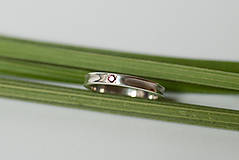 Prstene - Zásnubný prsteň / obrúčka obdĺžniková - drážková s rovinou - 7117445_
