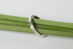 Prstene - Zásnubný prsteň / obrúčka obdĺžniková - drážková s rovinou - 7117446_