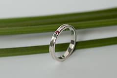 Prstene - Zásnubný prsteň / obrúčka obdĺžniková - drážková s rovinou - 7117449_