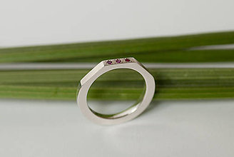 Prstene - Zásnubný prsteň / obrúčka štvorcová - osemhran väčší výrez - 7117153_