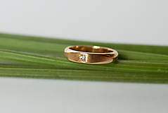 Prstene - Zásnubný prsteň / obrúčka polkruhová - s rovinou - 7120534_