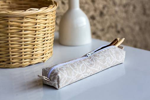 Taštičky - Stredne veľký peračník v prírodnom štýle - ornament - 7125103_