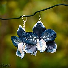 Náušnice - Modrá orchidea - náušnice - 7125893_